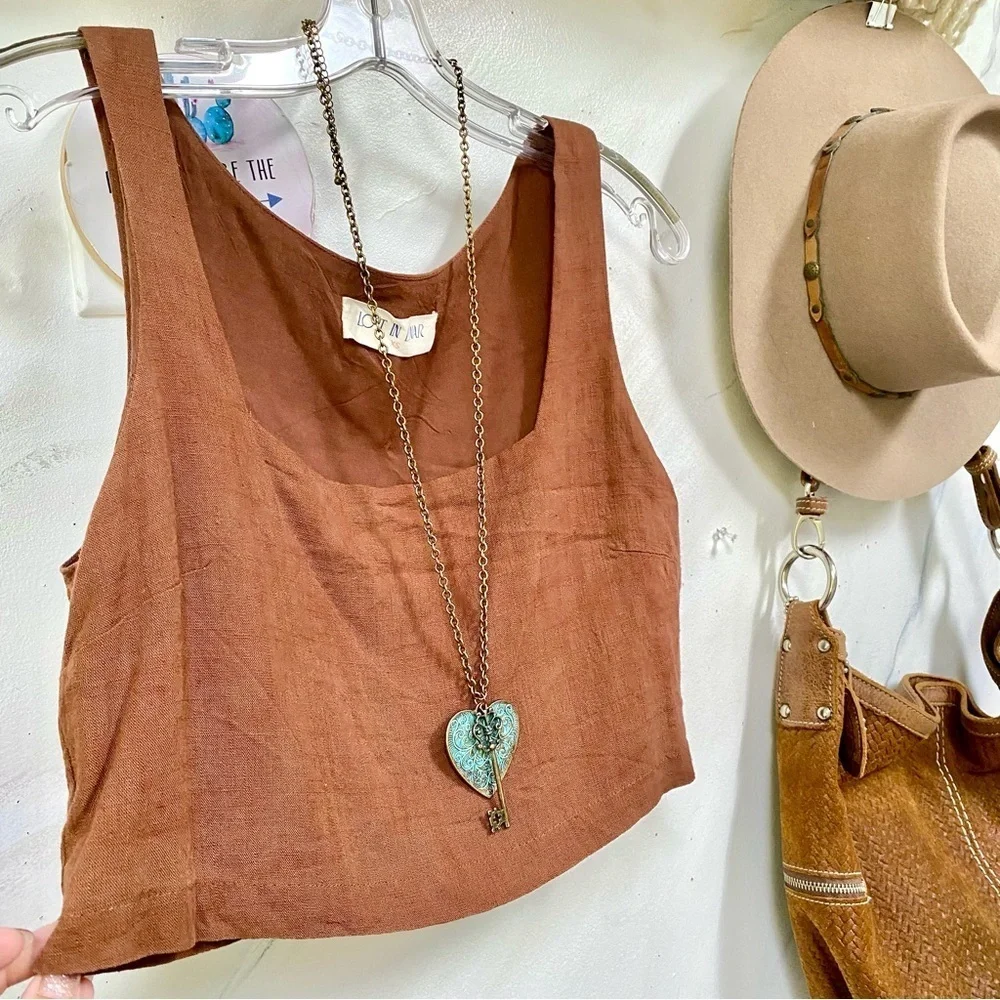 Anthropologie LOST IN LUNAR CELESTE Linen TOP - Picture 1 of 12